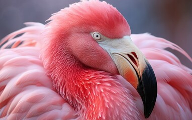 Close-Up of Intricate Pink Flamingo