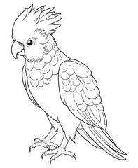 cockatoo coloring page for kids