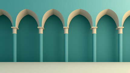 Background with minimalist arches, in the style of neoclassical design