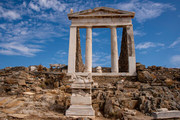 Temple of Isis in Delos Island, Greece.  - obrazy, fototapety, plakaty