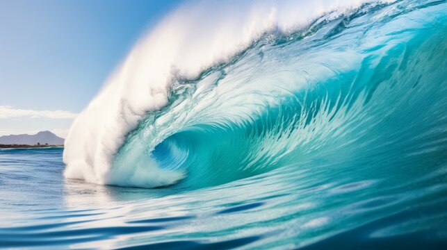 The exhilarating moment of a breaking wave is preserved in a shot