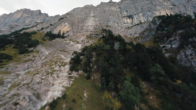 Fpv drone climbing the Mattenberg in Grindelwald Switzerland cinematic drone flying