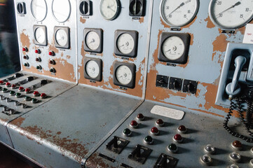 Old electrical control panel for pumps at the Thompson Pumphouse, Belfast