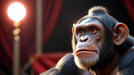 Ringleader chimp at the circus