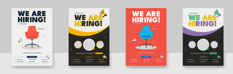 We are hiring Job advertisement flyer, We are hiring job vacancy poster design
 - obrazy, fototapety, plakaty