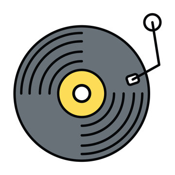 recommend clip art: Music Player Icon in Colored Outline Style