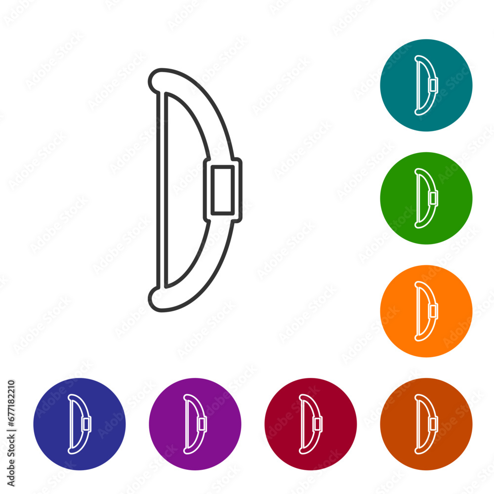Poster black line bow icon isolated on white background. set icons in color circle buttons. vector