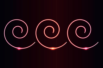 Neon light effect geometric spiral vector illustration. - obrazy, fototapety, plakaty