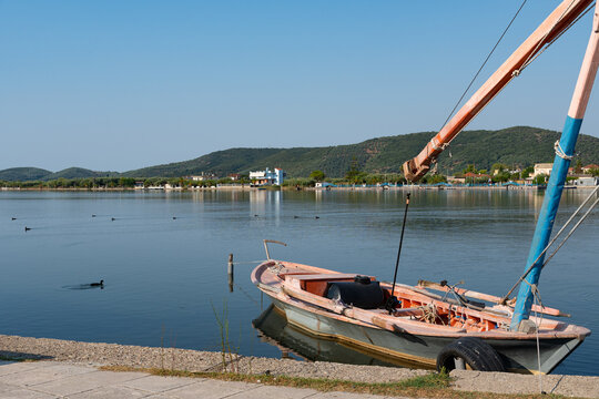 Aitoliko town near Messolonghi, Greece