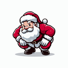 vector santa claus cartoon illustration of santa claus with a beard and a mustache logo, santa claus logo 