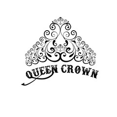 Queen crown illustration calligraphy design , modern stylish poster, card, print on demand. not generative AI.