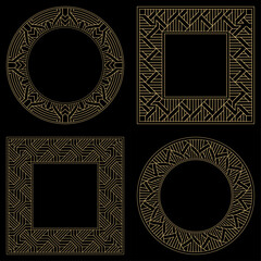 Set. Ornament. Venzel. Logo, template, labels and icons. Vector.