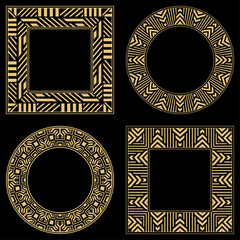 Set. Ornament. Venzel. Logo, template, labels and icons. Vector.