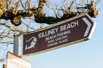 Sign to Killiney Beach, Dalkey, Dublin