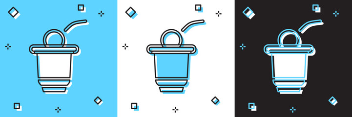 Set Beer pong game icon isolated on blue and white, black background. Alcohol party game. Vector