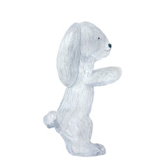 Watercolor rabbit toy isolated on white