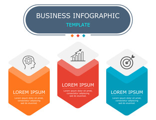 Business infographic Vector with 3 steps. Used for presentation,information,education,connection,marketing, project,strategy,technology,learn,brainstorm,creative,growth,abstract,stairs,idea,text,work.
