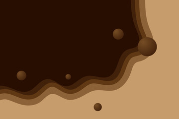 Circle Chocolate Brown With Wave Pattern Abstract Background. Frame. Backdrop. Vector Illustration