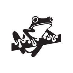 illustration of wild frog, vector of amphibians in nature, amphibian logos for commercial brands