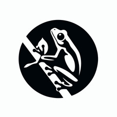 illustration of wild frog, vector of amphibians in nature, amphibian logos for commercial brands - obrazy, fototapety, plakaty