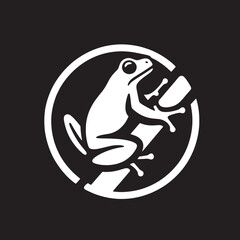 illustration of wild frog, vector of amphibians in nature, amphibian logos for commercial brands