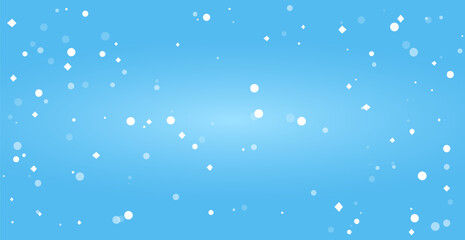 Snowflake Christmas On Blue Background With Many Falling Snow.  Festive New Year And Celebration. Vector