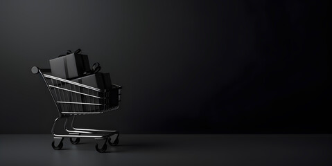 Shopaholic online shopping. Black friday sale promotion background