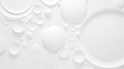 Abstract white background with random circles and soft shadows. Light back