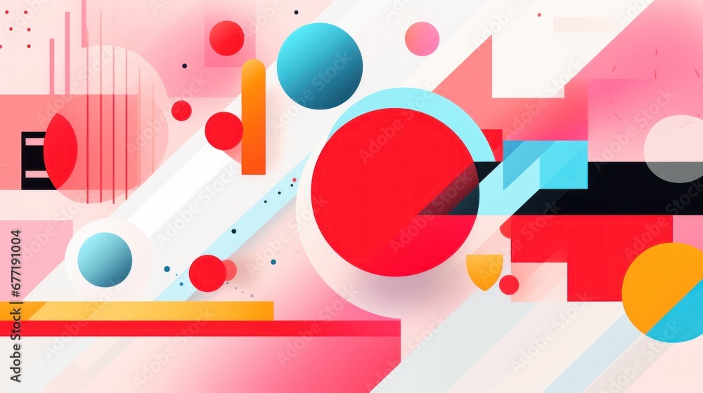 Poster a colorful abstract background with circles and shapes, ai