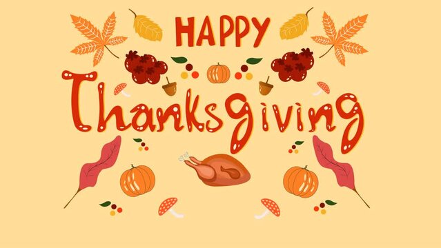 animated footage of greetings thanksgiving day