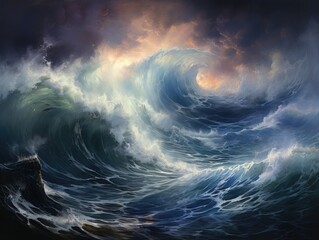 Stormy Sea Oil Painting