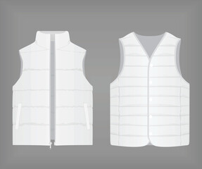 White vest set. vector illustration