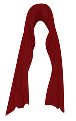Red long scarf. vector illustration