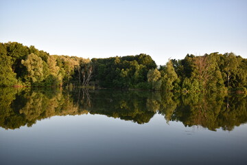 mirror reflection on the lake