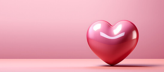 3d pink voluminous heart on pink background generated AI