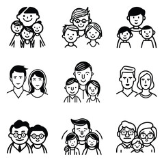 Peoples Flat Icon Set Isolated On White Background