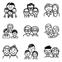Peoples Flat Icon Set Isolated On White Background