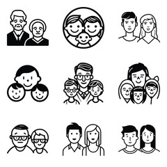 Fototapeta premium Peoples Flat Icon Set Isolated On White Background