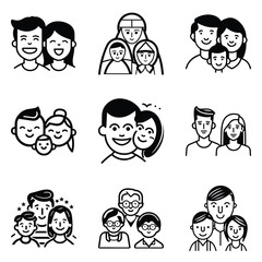 Fototapeta premium Peoples Flat Icon Set Isolated On White Background