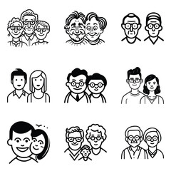 Peoples Flat Icon Set Isolated On White Background