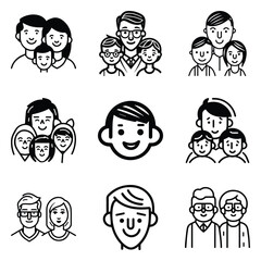 Peoples Flat Icon Set Isolated On White Background