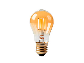 The glowing light bulb symbolises inspiration and ideas. No background, transparent png.