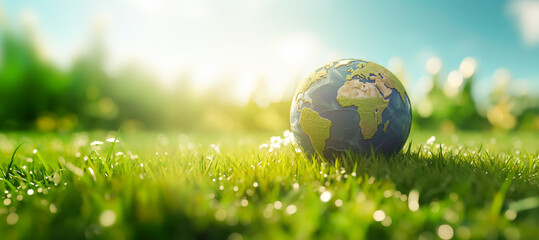 Fototapeta premium Save the world and environment concepts.earth day and network organization.ecology of life plant and animal.green and clean energy.