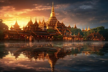 Golden Temple in Myanmar