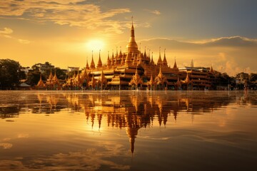 Fototapeta na wymiar Golden Temple in Myanmar