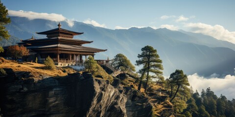 Wooden Temple in Bhutan