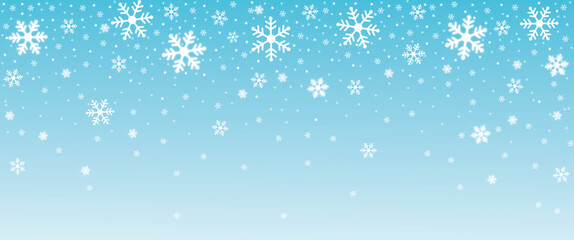 Naklejka na ściany i meble Blue teal christmas background with snowflakes. Vector eps
