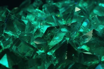 Green translucent emerald gemstones texture as natural wonderful background.
