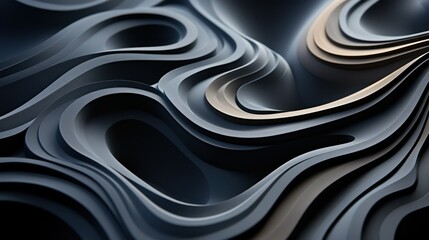 Obraz premium Abstract wavy surface in black and white colors