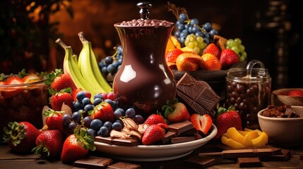 Obraz na płótnie Canvas Dream dessert with chocolate and berries
